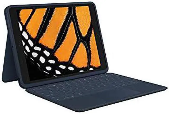 Alt view image 10 of 20 - Logitech Rugged Combo 3 Rugged Keyboard/Cover Case Apple iPad (7th Generation), iPad (8th Generation) Tablet - Blue