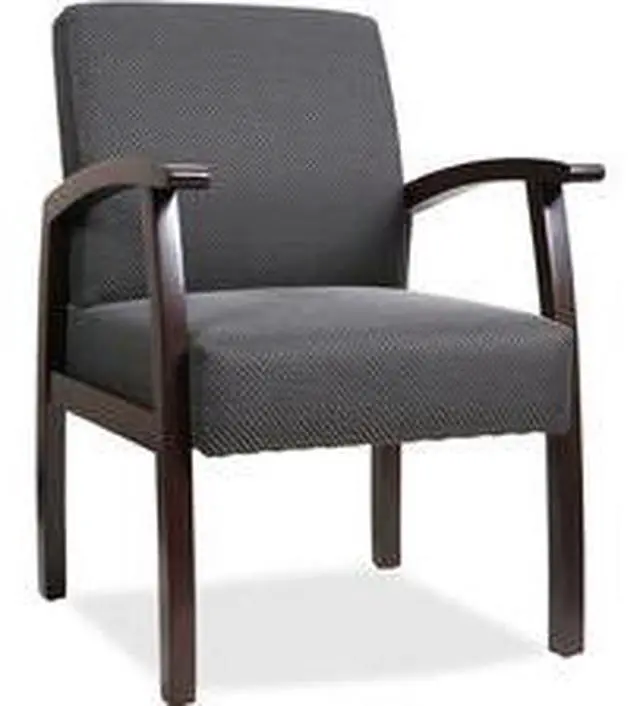 Alt view image 12 of 16 - Lorell Guest Chairs 24"x25"x35-1/2" Charcoal/Espresso frame 68555