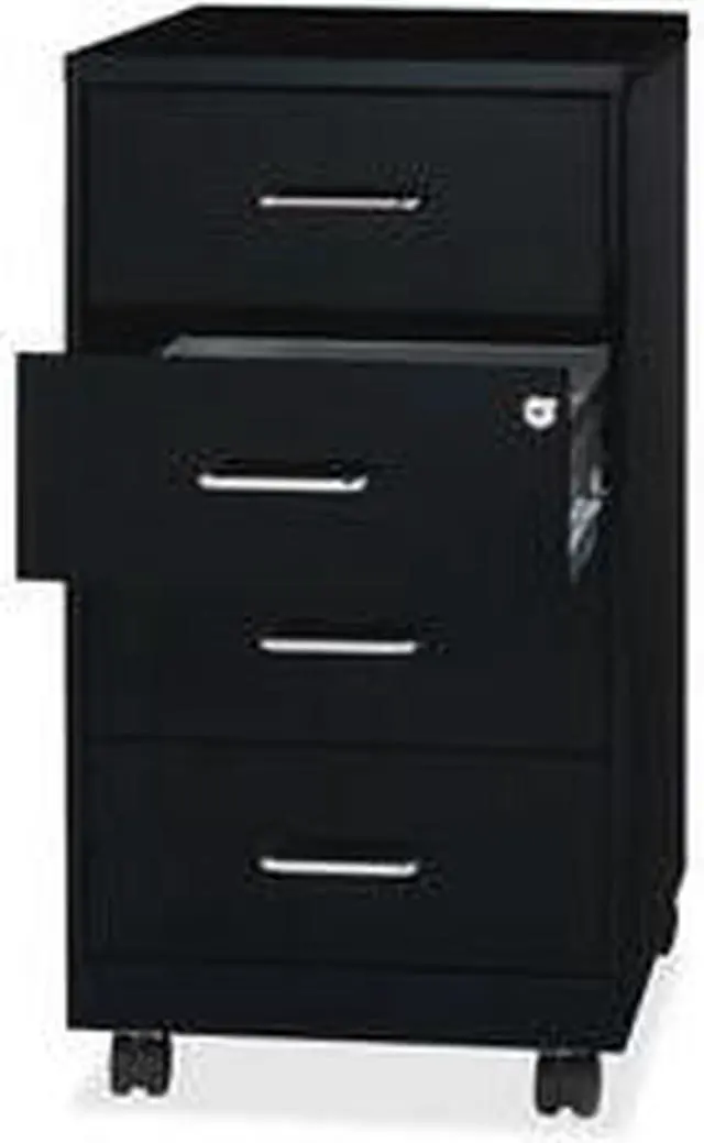 Alt view image 3 of 5 - Lorell 4-Drawer Organizer 14-1/4"x18"x26-1/2" Black 25976