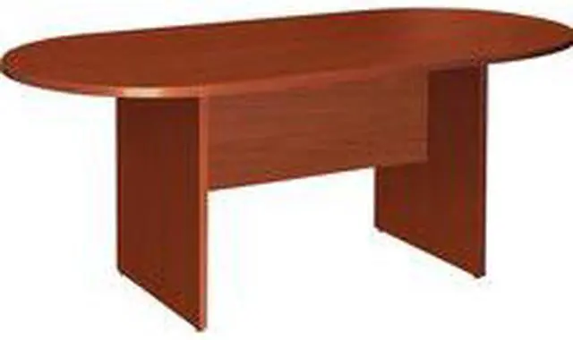 Alt view image 9 of 11 - Lorell Oval Conference Table Top/Base 72"x36"x29-1/2" Cherry 87373