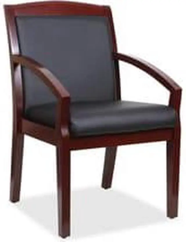 Alt view image 4 of 4 - Lorell Wood Guest Chair 23-1/4"x24-3/8"x34" Black/Mahogany 20020