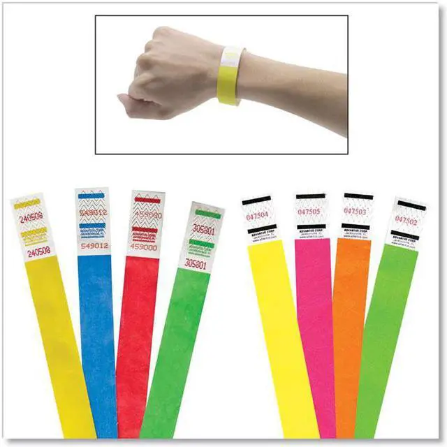 Alt view image 6 of 12 - Advantus® Security,Wristebands,Yl 91123