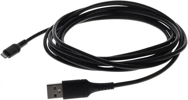 Alt view image 7 of 16 - AddOn 2.0m (6.6ft) USB 2.0 (A) Male to Lightning Male Sync and Charge Black Cable