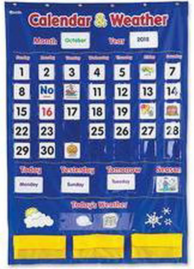 Alt view image 13 of 16 - LEARNING RESOURCES CALENDAR AND WEATHER POCKET CHART