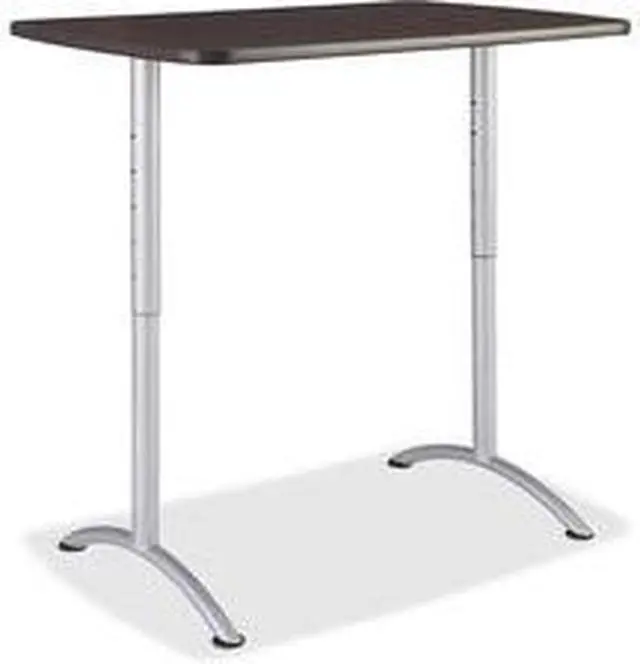 Alt view image 9 of 12 - Iceberg - 69305 - Iceberg Walnut Top Sit-to-Stand Table - Rectangle Top - Arch Base - 2 Legs - 48 Table Top Length x 30
