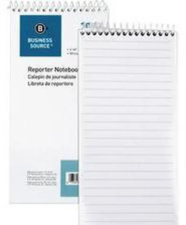 Alt view image 4 of 9 - Business Source Reporter's Pocket Notebook Ruled Spiral 4"x8" 70 Shts WE 10972
