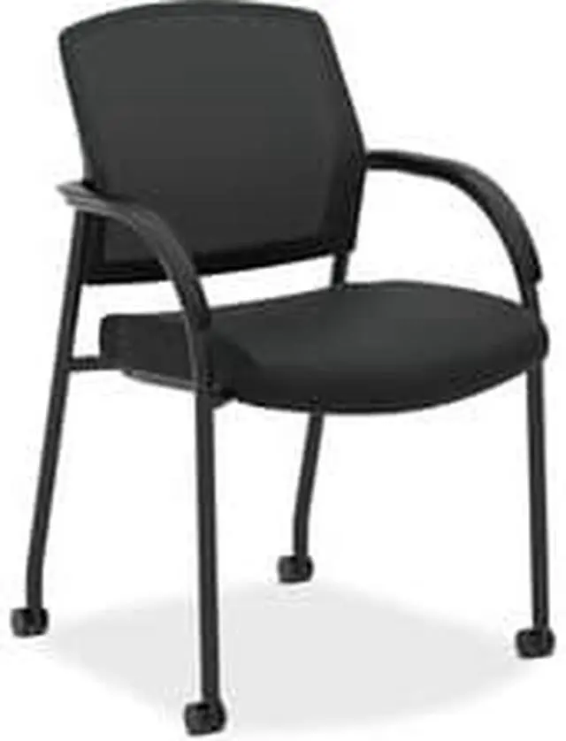 Alt view image 8 of 13 - HON Lota Series Mesh Guest Side Chair Black Fabric Black Base 2285VA10