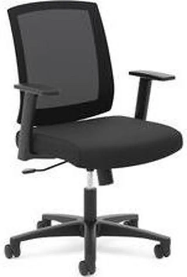 Alt view image 10 of 15 - Basyx VL511 Mesh Mid-Back Task Chair with Arms Black VL511LH10
