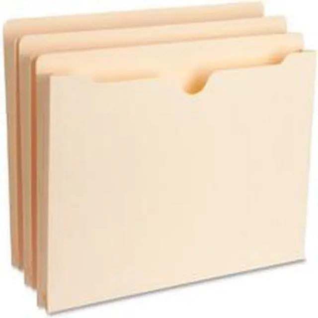 Alt view image 6 of 6 - Business Source File Pocket Straight Tab 1" Exp. 200 Cap. Letter 50/BX MLA 65797