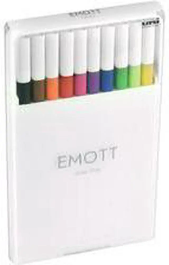 Alt view image 3 of 11 - Uniball EMOTT Porous Point Pens Fine 0.4 mm Assorted Ink 10 Pack 24836