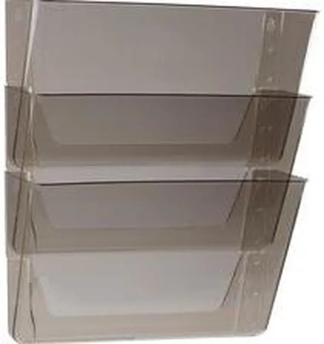 Alt view image 13 of 20 - Storex Wall File, Letter, 13 X 14, Three Pocket, Smoke 70246U06C