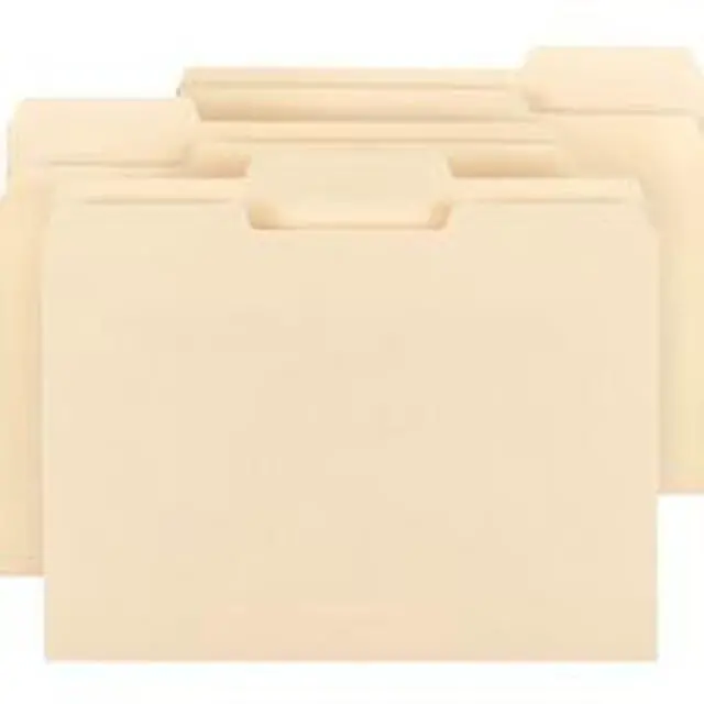 Alt view image 6 of 7 - Business Source File Folder Letter 9.5 pt 1/3 Cut 3/4" Exp. 150/BX MLA 78950