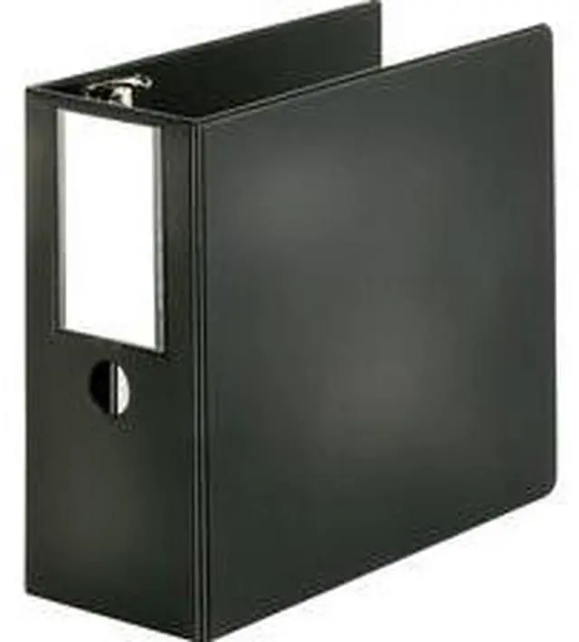 Alt view image 5 of 6 - Business Source D-Ring Binder w/Label Holder Hvy-Dty 5" Black 33121