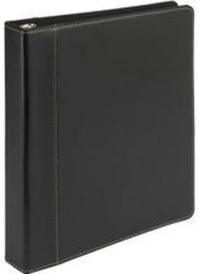 Alt view image 3 of 4 - Samsill 1" Contrast Stitch Leather 3 Ring Binder, Portfolio Organizer, 3 Ring Binder, (8.5 x 11), Holds 200 Sheets, Black