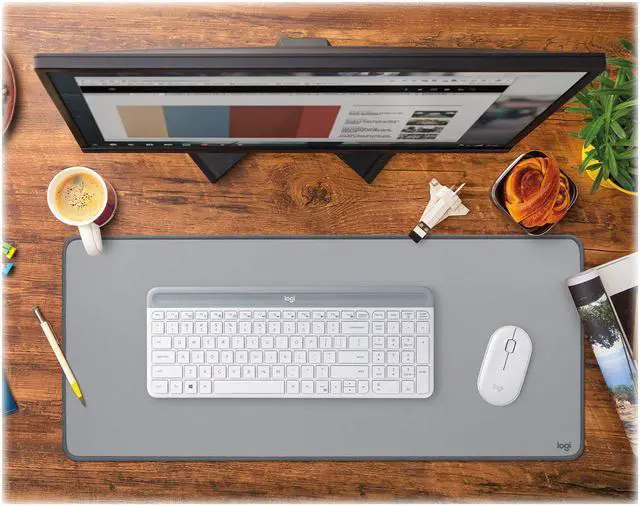 Alt view image 4 of 20 - Logitech Desk Mat - Desktop - Mid Gray