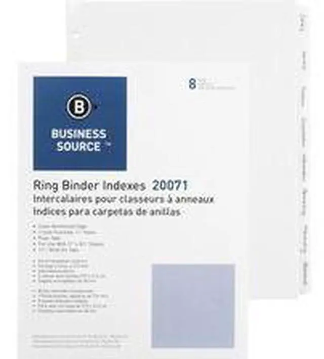 Alt view image 5 of 8 - Business Source Plain Tab Indexes 8-1-1/4" Wide Tab 11"x8-1/2" 100 St/BX WE 20071