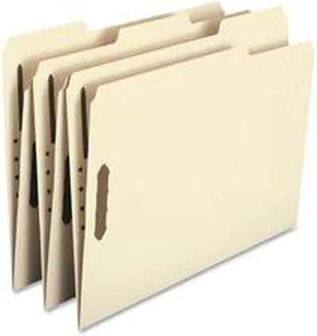 Alt view image 9 of 18 - Smead 1/3 Tab Cut Letter Recycled Fastener Folder - 8 1/2" x 11" - 2 x 2K Fastener(s) - Top Tab Location - Assorted Position Tab Position - Manila - Manila - 10% - 50 / Box