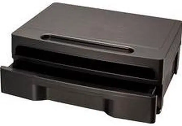Alt view image 13 of 20 - Officemate Monitor Stand with Drawer 13 1/8 x 9 7/8 x 5 Black 22502