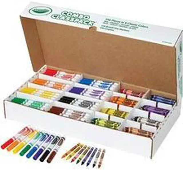 Alt view image 14 of 14 - Crayola 52-3349 Crayons And Markers Combo Classpack, Eight Colors, 256/Set