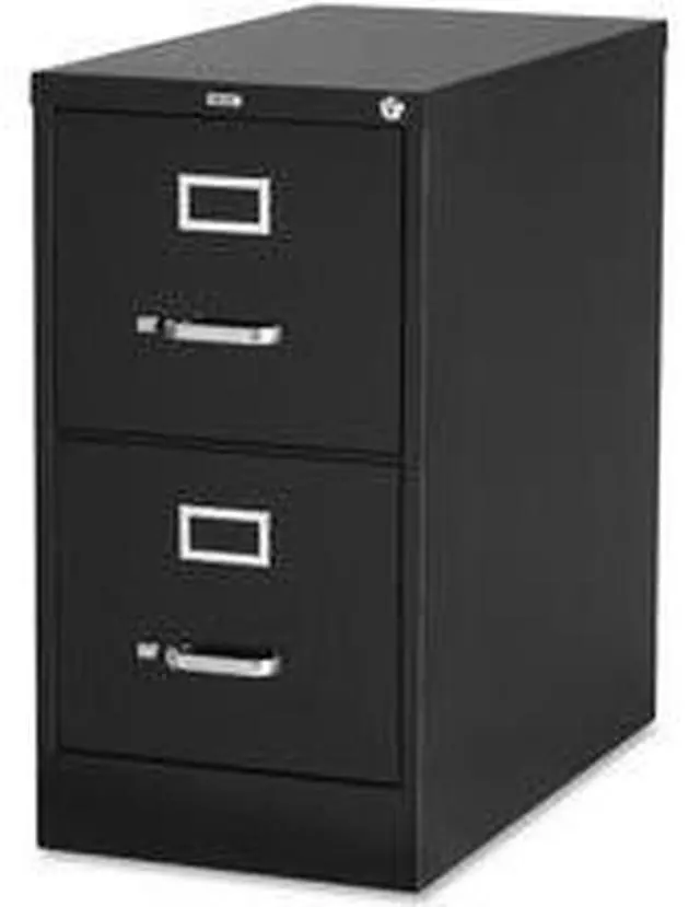 Alt view image 5 of 11 - Lorell 2-Drawer Vertical File w/ Lock 15"x26-1/2"x28-3/8" Black 60194