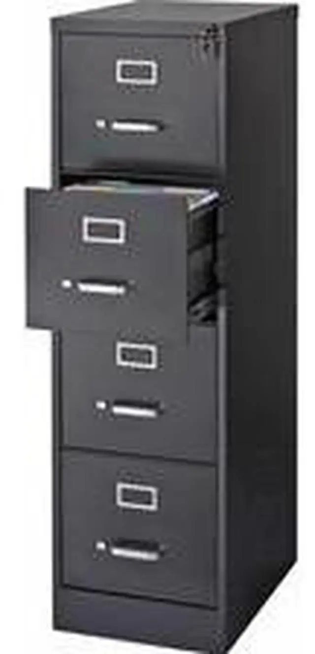 Alt view image 8 of 9 - Lorell Vertical File 22" Deep 4-Dwr Letter 15"x22"x52" BK 42294
