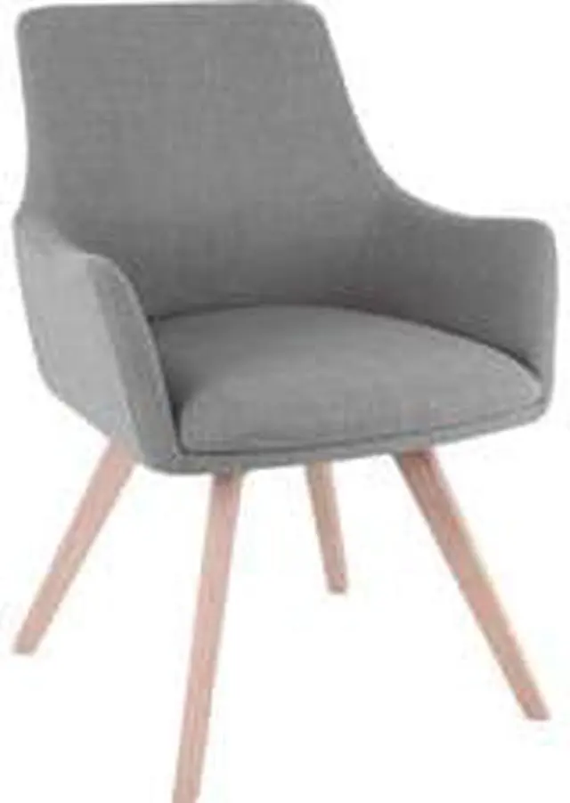 Alt view image 2 of 6 - Lorell Gray Flannel Guest Chair with Wood Legs - Four-legged Base - Gray - 25.1" Width x 24.8" Depth x 35" Height LLR685