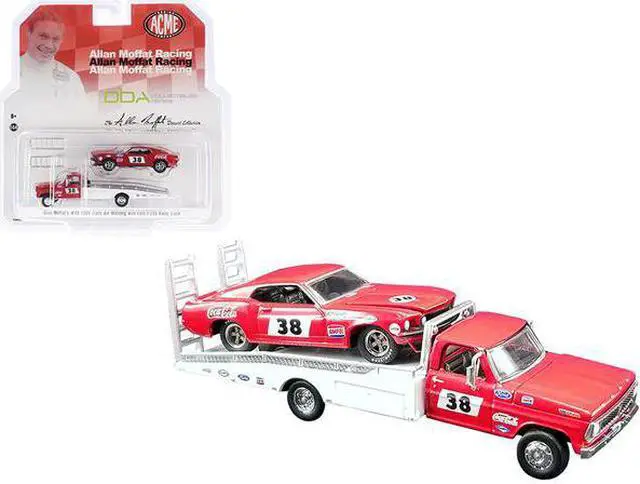 Alt view image 6 of 6 - Ford F-350 Ramp Truck #38 & 1969 Ford Mustang T/A #38 Coca-Cola Allan Moffat 1/64 Diecast Model Cars Greenlight for ACME