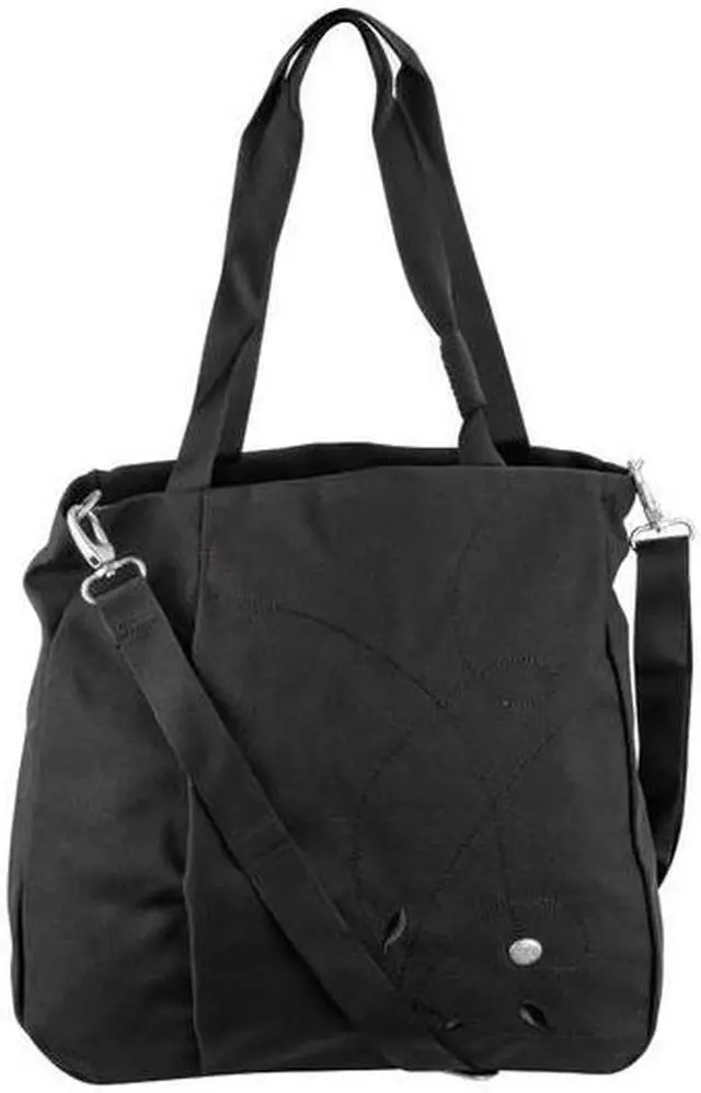 Alt view image 9 of 10 - Haiku Women's Journey Eco Shopper Tote Shoulder Bag Purse Black w/ Plum Stitch