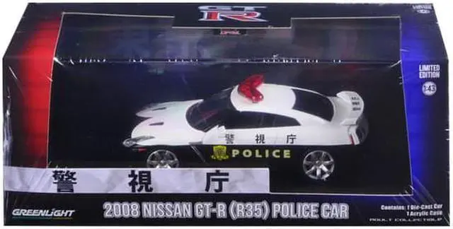 Alt view image 3 of 6 - Greenlight 51068 1 isto 43 2015 Nissan GT-R R35 Police Car Diecast Model Car