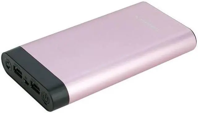 Alt view image 3 of 4 - InstaCHARGE 16000mAh Dual USB Power Bank Portable Battery Charger Rose Gold
