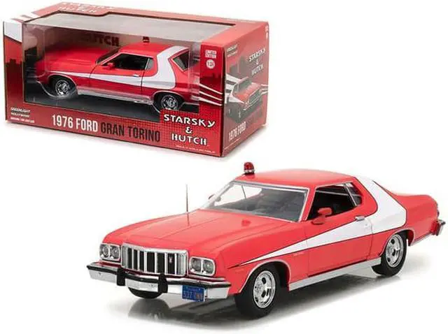 Alt view image 5 of 8 - 1976 Ford Gran Torino Red with White Stripes "Starsky and Hutch" (1975-1979) TV Series 1/24 Diecast Model Car by Greenlight