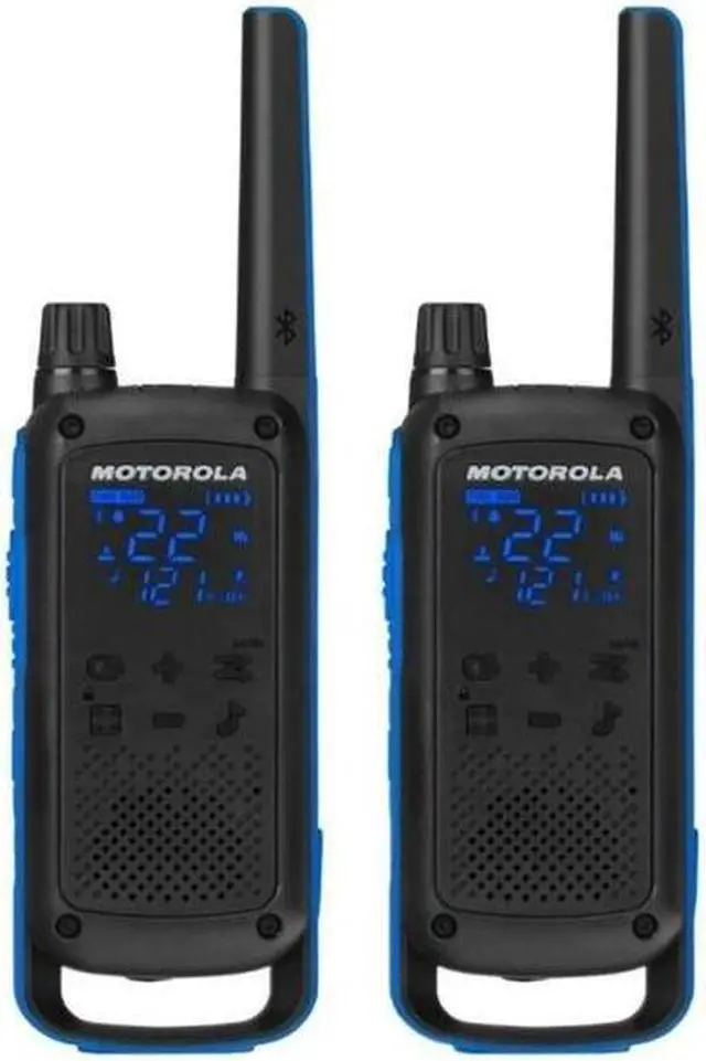 Alt view image 18 of 20 - Motorola T800 Two-Way Radio - 56KM Bluetooth Model, 2 Pack, Black/Blue