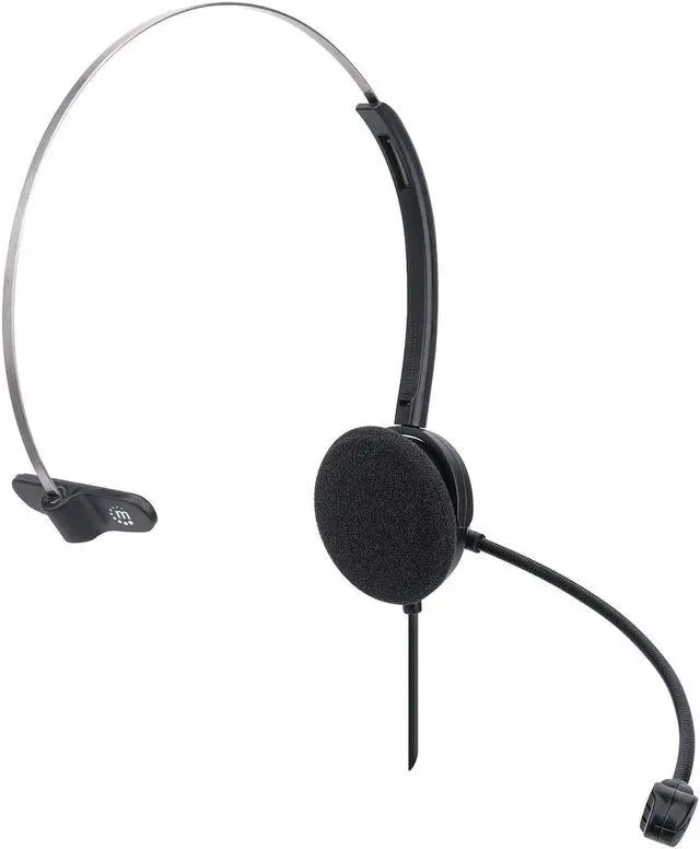 Alt view image 4 of 20 - Manhattan Mono On-Ear USB Headset with Microphone 179867