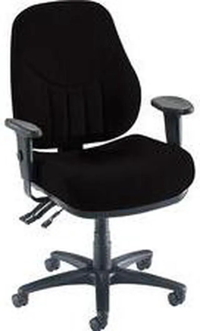 Alt view image 11 of 12 - Lorell Multi-Task Chair High-Back 26-7/8"x26"x39"to42-1/2" Black 81103