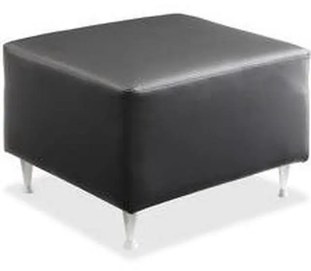 Alt view image 3 of 3 - Lorell Lounge Bench No Arms Leather 27-1/2"x28"x18" Black 86920