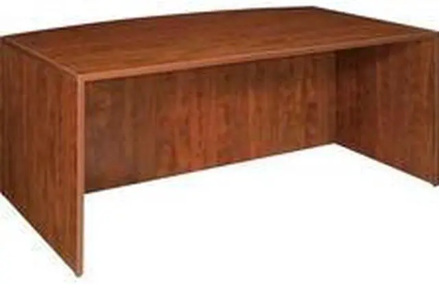 Alt view image 5 of 9 - Lorell Bowfront Desk Shell 72"x29-1/2"x36" Cherry 69406
