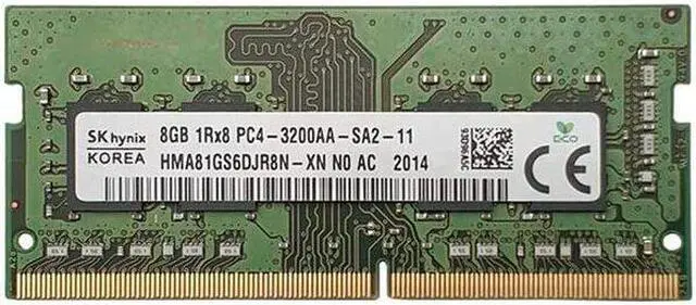 Alt view image 4 of 4 - Hynix HMA81GS6DJR8N-XN 8GB Memory Module - DDR4 SDRAM - 3200 MHz - 260 Pin - PC4-25600 - SO-DIMM - CL22 - Non-ECC Unbuffered - 1.2 Volts