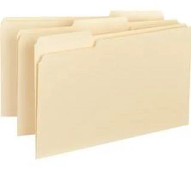Alt view image 12 of 16 - Business Source Interior File Folders 1/3 Cut Assorted Legal 100/BX Manila 43560