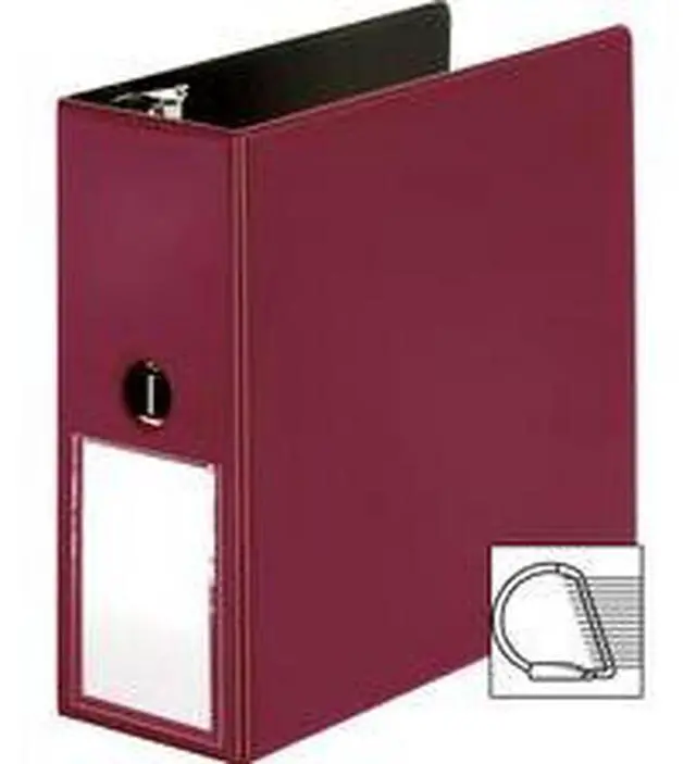 Alt view image 4 of 5 - Business Source Slanted D-Ring Binder w/LH 5" Burgundy 33122