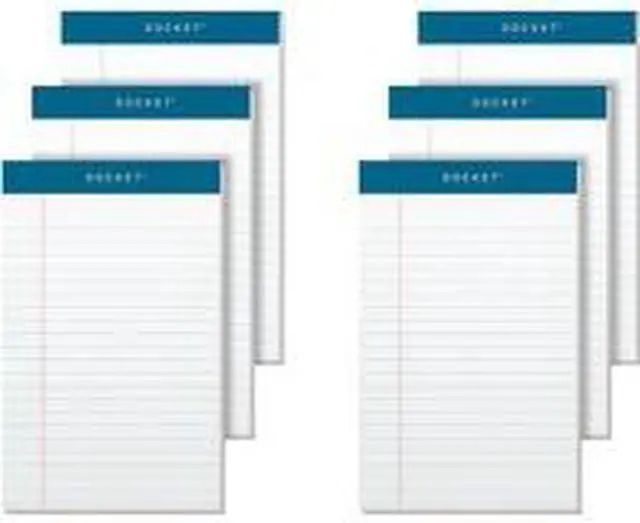 Alt view image 11 of 19 - TOPS Docket Ruled Perforated Pads 5 x 8 Narrow White 50 Sheets 6/Pack 63366