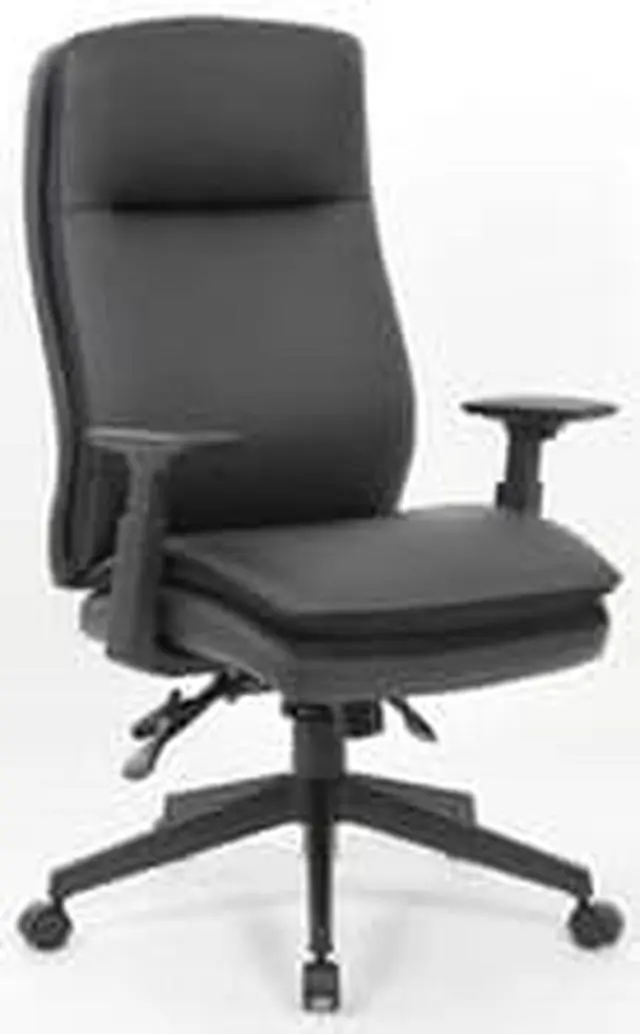 Alt view image 4 of 4 - Lorell High-Back Chair, Soft Vinyl, 27"X29"X41"-47" , Black (LLR03206)