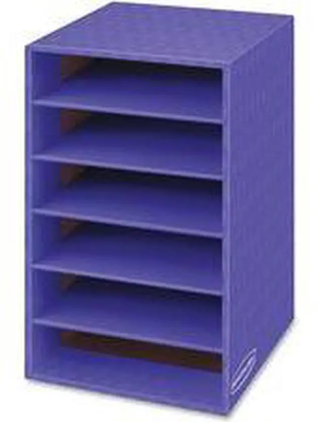 Alt view image 12 of 14 - Vertical Classroom Organizer, 6 Shelves, 11 7/8 X 13 1/4 X 18, Purple