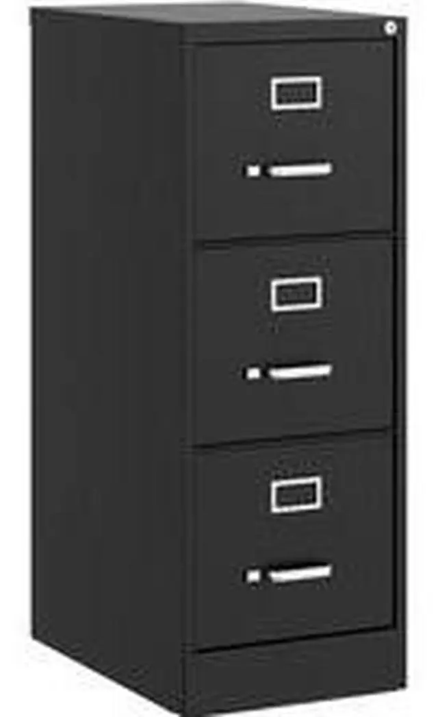 Alt view image 4 of 11 - Lorell Vertical File, 22" Deep, 3-Dwr, Letter, 15"X22"X52" , Bk (LLR42297)