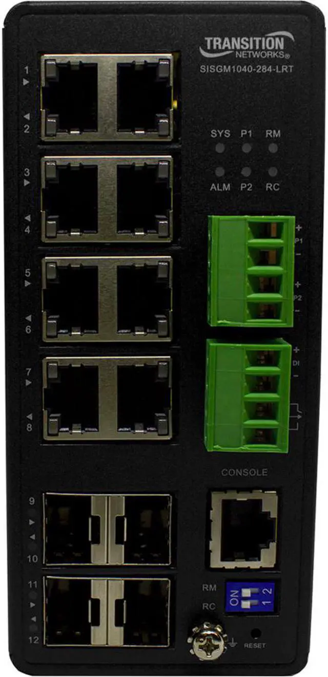 Alt view image 2 of 7 - Transition Networks Managed Hardened Gigabit Ethernet Switch SISGM1040284LRT