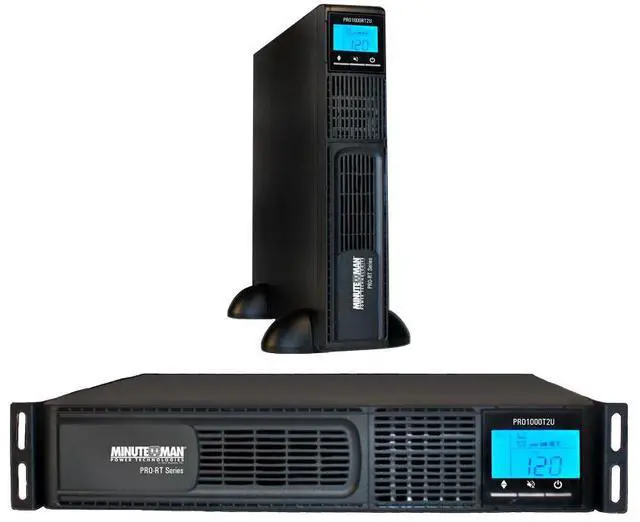 Alt view image 11 of 11 - Minuteman PRO1000RT2U PRO-RT 1000VA Tower/Rack/Wall Mountable UPS - 2U Tower/Rack/Wall Mountable - 4 Minute Stand-by - 120 V AC Input - 120 V AC Output - 8 x NEMA 5-15R Receptacle(s)