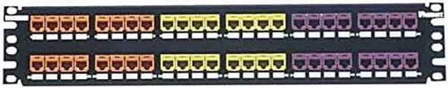 Alt view image 6 of 8 - Panduit CP48BLY Mini-Com All Metal Shielded Modular Patch Panel - Patch Panel - Black - 2U - 19 Inch - 48 Ports