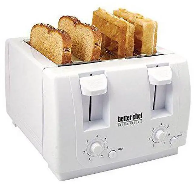Alt view image 2 of 2 - Better Chef IM-241W 4 Slice Dual-Control Toaster, White