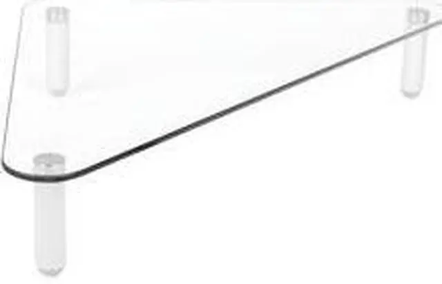 Alt view image 6 of 10 - Kantek Glass Corner Monitor Riser with 5mm Tempered Glass Platform and 40-Pound Capacity, 19.7-Inch W x 11-Inch D x 3.25-Inch H, Clear Glass (MS390)