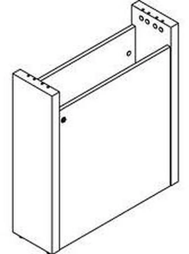 Alt view image 3 of 4 - Lorell Base w/Wire Management Door 24"x8"x28" Mahogany PLB24MY