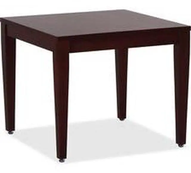 Alt view image 6 of 10 - Lorell Wood Corner Table 23-3/5"x23-3/5"x20" Mahogany 59543